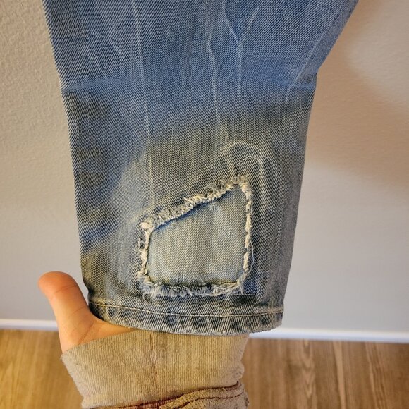 Zadig & Voltaire Elios Denim Destroy Jeans Light Medium Patchwork Denim Sz 25 - Picture 10 of 12